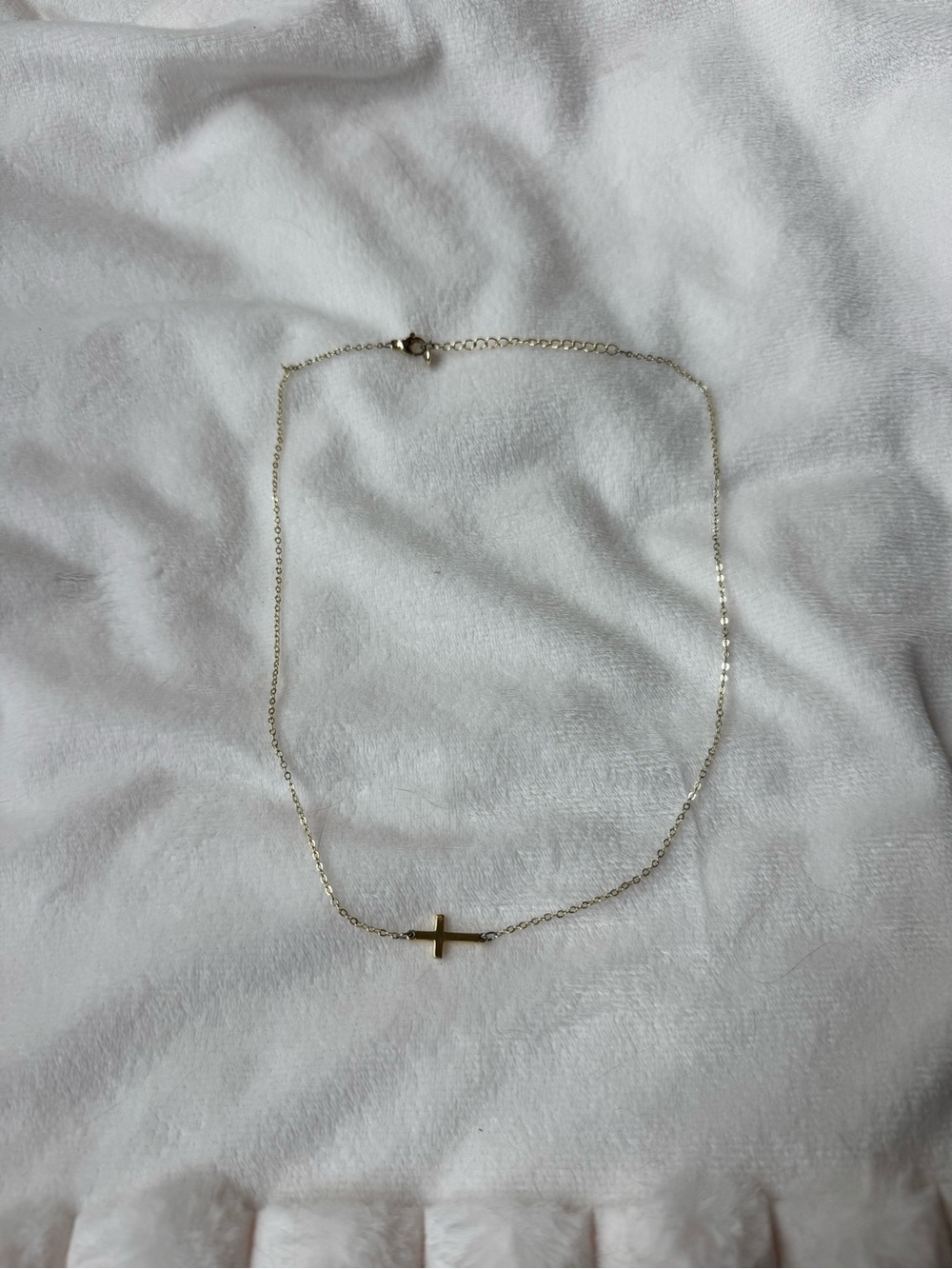 Delicate Gold Cross Pendant Necklace